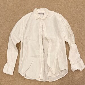 Everlane Cream Linen-Blend Casual Button-Down Shirt